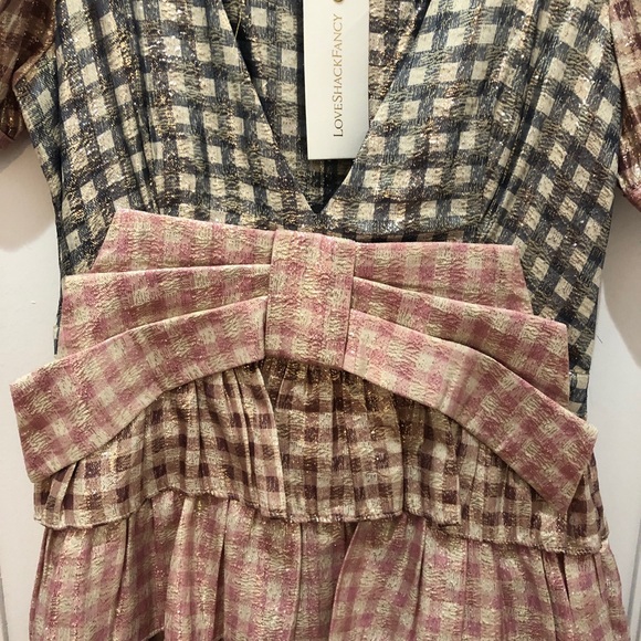 LoveShackFancy Lucinda Metallic Gingham Dress - Picture 6 of 8